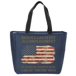 Bidens Greatest Accomplishment Is Showing People How Great Trump Was Usa Zip Tote Bag