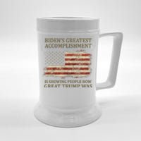 Bidens Greatest Accomplishment Is Showing People How Great Trump Was Usa Beer Stein