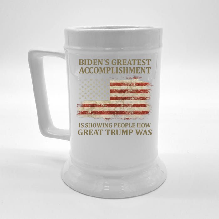 Bidens Greatest Accomplishment Is Showing People How Great Trump Was Usa Beer Stein