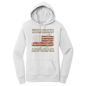 Bidens Greatest Accomplishment Is Showing People How Great Trump Was Usa Women's Pullover Hoodie