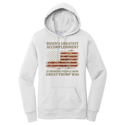 Bidens Greatest Accomplishment Is Showing People How Great Trump Was Usa Women's Pullover Hoodie