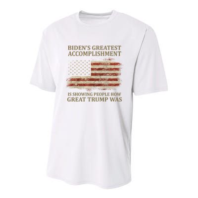 Bidens Greatest Accomplishment Is Showing People How Great Trump Was Usa Youth Performance Sprint T-Shirt