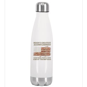 Bidens Greatest Accomplishment Is Showing People How Great Trump Was Usa Stainless Steel Insulated Water Bottle