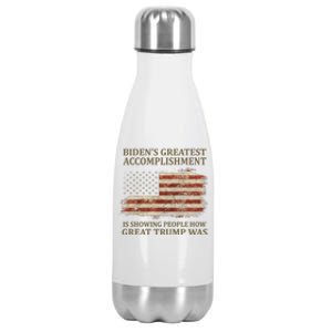 Bidens Greatest Accomplishment Is Showing People How Great Trump Was Usa Stainless Steel Insulated Water Bottle