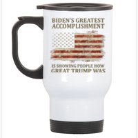 Bidens Greatest Accomplishment Is Showing People How Great Trump Was Usa Stainless Steel Travel Mug