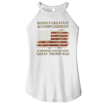 Bidens Greatest Accomplishment Is Showing People How Great Trump Was Usa Women's Perfect Tri Rocker Tank