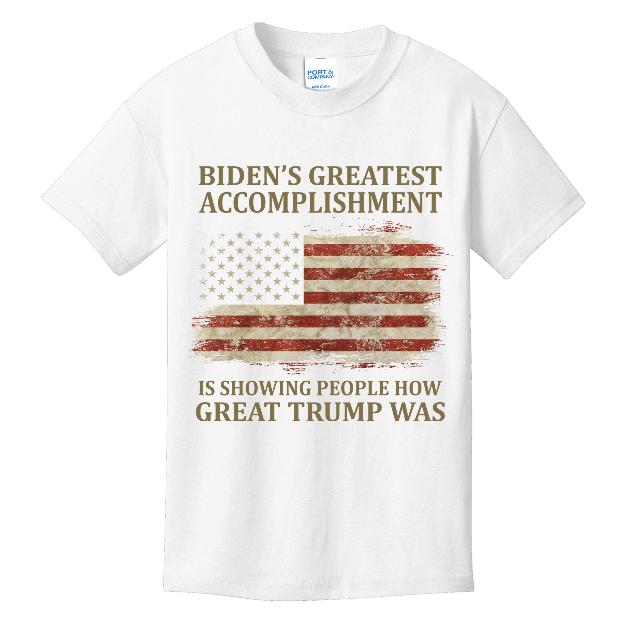 Bidens Greatest Accomplishment Is Showing People How Great Trump Was Usa Kids T-Shirt