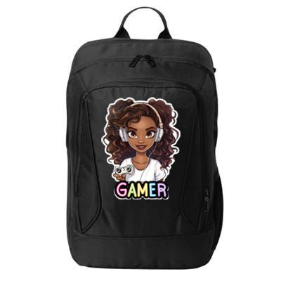 Black Gamer Anime Melanin Sista Afro Magic Funny Gift City Backpack