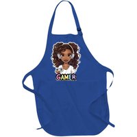 Black Gamer Anime Melanin Sista Afro Magic Funny Gift Full-Length Apron With Pockets