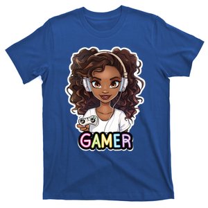 Black Gamer Anime Melanin Sista Afro Magic Funny Gift T-Shirt