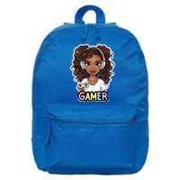 Black Gamer Anime Melanin Sista Afro Magic Funny Gift 16 in Basic Backpack