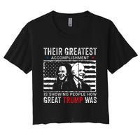 Bidens Greatest Accomplishment Funny Pro Donald Trump Women's Crop Top Tee