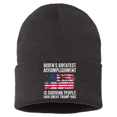 BidenS Greatest Accomplishment Is Showing People How Great Trump Was Sustainable Knit Beanie