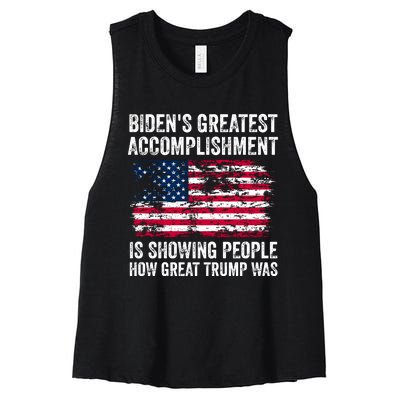 BidenS Greatest Accomplishment Is Showing People How Great Trump Was Women's Racerback Cropped Tank