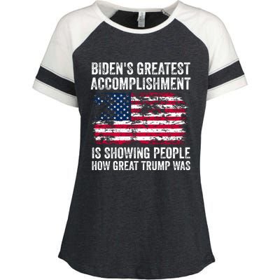 BidenS Greatest Accomplishment Is Showing People How Great Trump Was Enza Ladies Jersey Colorblock Tee