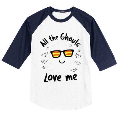 Boo Ghost All The Ghouls Love Me Cute Ghost Costume Baseball Sleeve Shirt