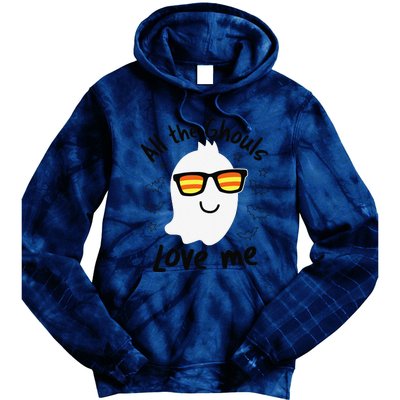 Boo Ghost All The Ghouls Love Me Cute Ghost Costume Tie Dye Hoodie