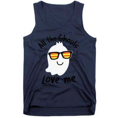 Boo Ghost All The Ghouls Love Me Cute Ghost Costume Tank Top