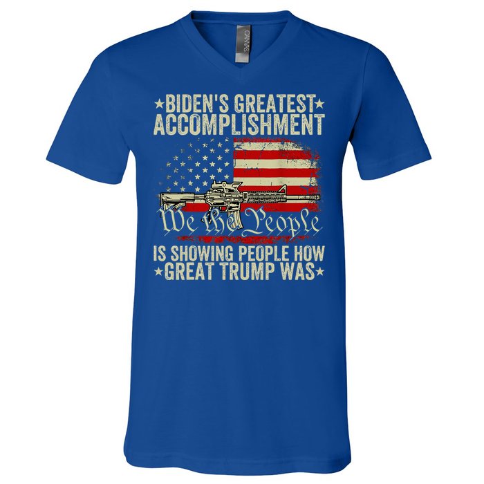 Biden Greatest Accomplishment Is Showing Trump V-Neck T-Shirt