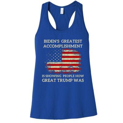 Bidens Greatest Accomplishment Is Showing Women's Racerback Tank