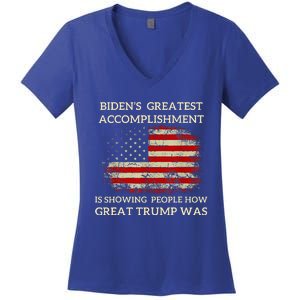 Bidens Greatest Accomplishment Is Showing Women's V-Neck T-Shirt