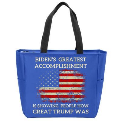 Bidens Greatest Accomplishment Is Showing Zip Tote Bag