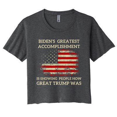 Bidens Greatest Accomplishment Is Showing Women's Crop Top Tee