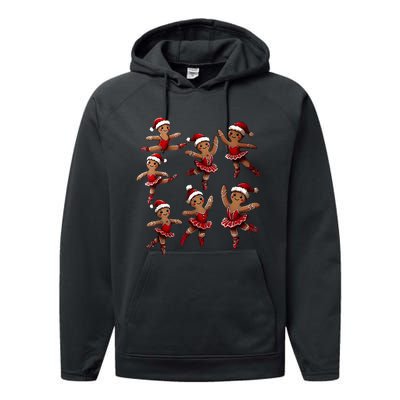 Ballet Gingerbread Ballet Dancer Dance Teacher Christmas Performance Fleece Hoodie