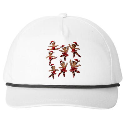 Ballet Gingerbread Ballet Dancer Dance Teacher Christmas Snapback Five-Panel Rope Hat