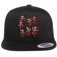 Ballet Gingerbread Ballet Dancer Dance Teacher Christmas Flat Bill Trucker Hat