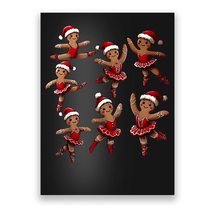 Ballet Gingerbread Ballet Dancer Dance Teacher Christmas Poster