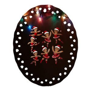 Ballet Gingerbread Ballet Dancer Dance Teacher Christmas Ceramic Oval Ornament