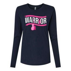 Boxing Gloves Breast Cancer Awareness Pink Ribbon Womens Cotton Relaxed Long Sleeve T-Shirt