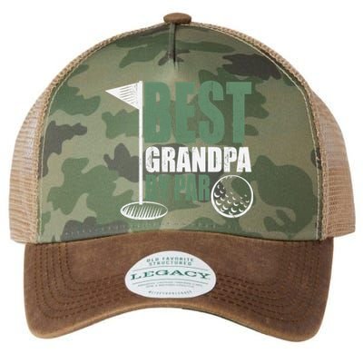 Best Grandpa By Par Father's Day Distressed Legacy Tie Dye Trucker Hat