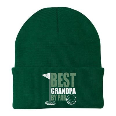 Best Grandpa By Par Father's Day Distressed Knit Cap Winter Beanie