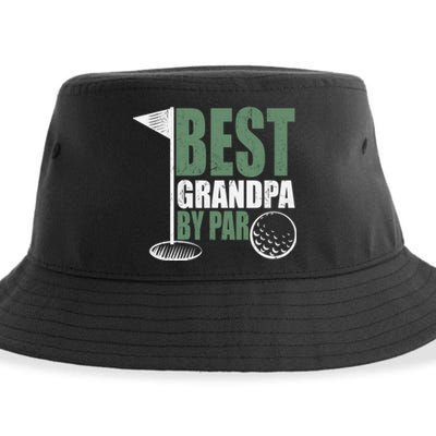 Best Grandpa By Par Father's Day Distressed Sustainable Bucket Hat