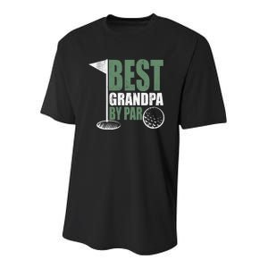 Best Grandpa By Par Father's Day Distressed Youth Performance Sprint T-Shirt