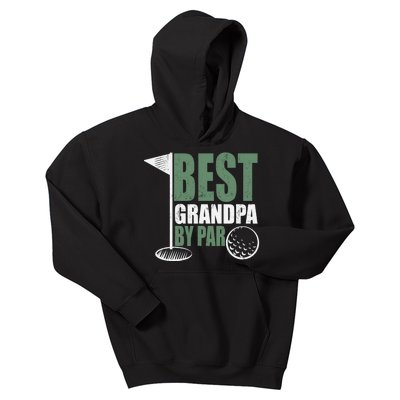 Best Grandpa By Par Father's Day Distressed Kids Hoodie