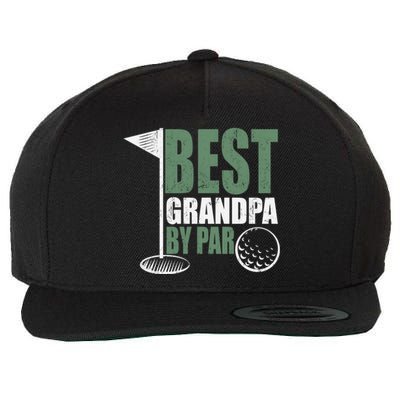 Best Grandpa By Par Father's Day Distressed Wool Snapback Cap