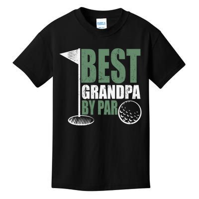 Best Grandpa By Par Father's Day Distressed Kids T-Shirt