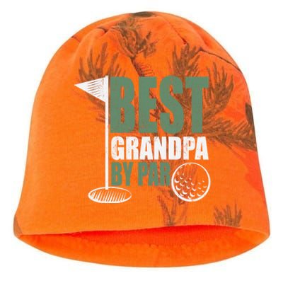 Best Grandpa By Par Father's Day Distressed Kati - Camo Knit Beanie