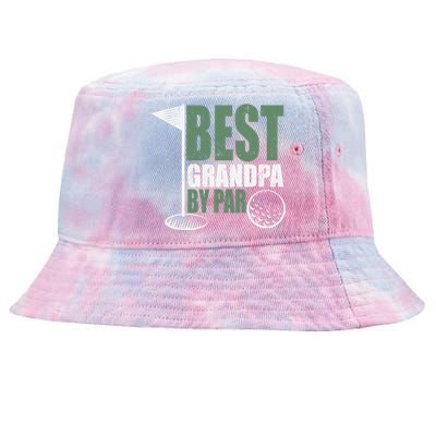 Best Grandpa By Par Father's Day Distressed Tie-Dyed Bucket Hat