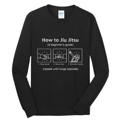 Bjj Gifts Beginner Jiu Jitsu Guide Funny Brazilian Jiu Jitsu Tall Long Sleeve T-Shirt