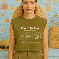 Bjj Gifts Beginner Jiu Jitsu Guide Funny Brazilian Jiu Jitsu Garment-Dyed Women's Muscle Tee