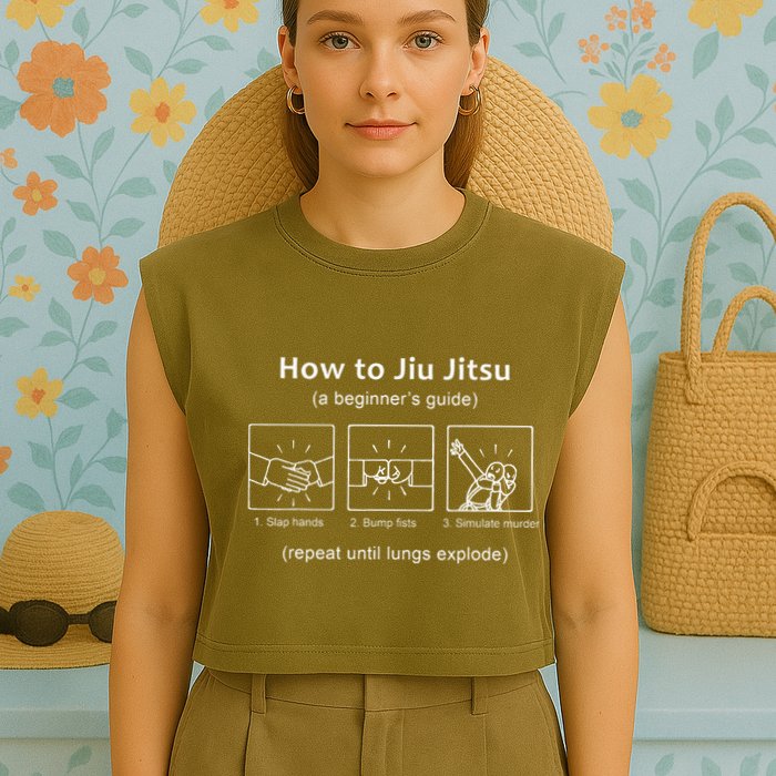 Bjj Gifts Beginner Jiu Jitsu Guide Funny Brazilian Jiu Jitsu Garment-Dyed Women's Muscle Tee