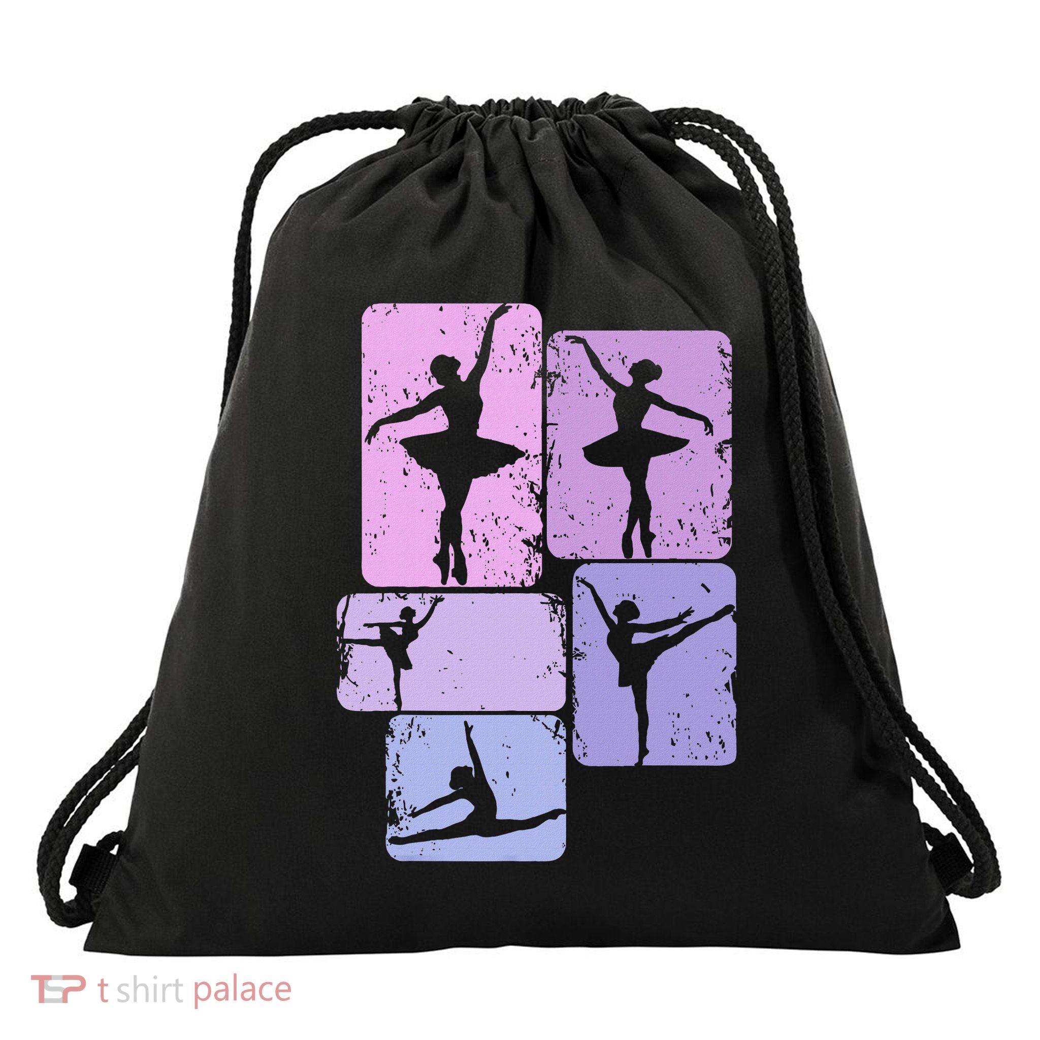 Ballerina Girl Ballet Drawstring Bag
