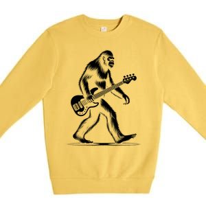 Bass Guitarist Bigfoot Bass Guitar Player Sasquatch Gift Premium Crewneck Sweatshirt