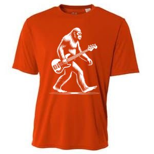 Bass Guitarist Bigfoot Bass Guitar Player Sasquatch Gift Cooling Performance Crew T-Shirt