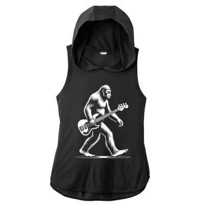 Bass Guitarist Bigfoot Bass Guitar Player Sasquatch Gift Ladies PosiCharge Tri-Blend Wicking Draft Hoodie Tank