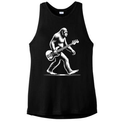 Bass Guitarist Bigfoot Bass Guitar Player Sasquatch Gift Ladies PosiCharge Tri-Blend Wicking Tank